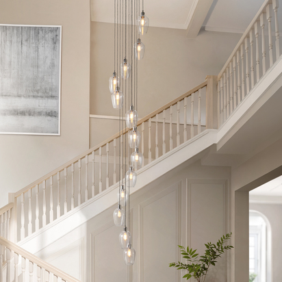 Amber Point 13lt pendant bright nickel plate Pendant light Bright nickel plate & clear glass