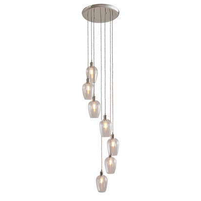 Amber Terrace 7lt pendant bright nickel plate Pendant light Bright nickel plate & clear glass