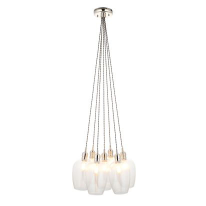 Ash House 7lt pendant bright nickel plate Pendant light Bright nickel plate & clear glass