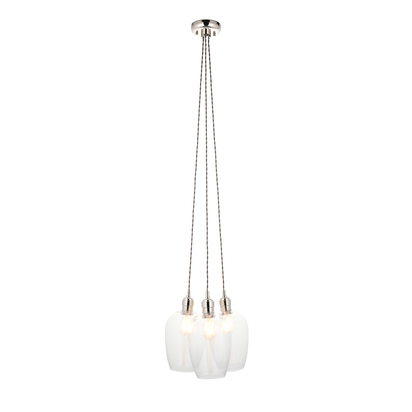 Ash House 3lt pendant bright nickel plate Pendant light Bright nickel plate & clear glass