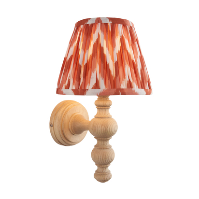 Finchley Wall Wall light Natural ash & apricot orange fabric