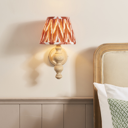 Finchley Wall Wall light Natural ash & apricot orange fabric