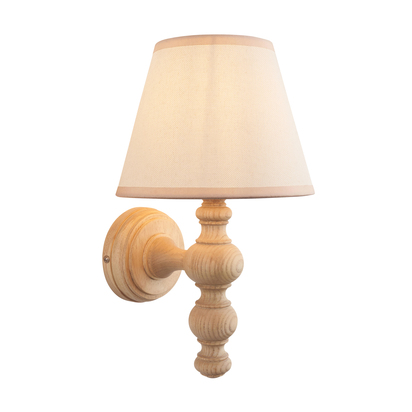 Elmhurst Wall Wall light Natural ash & vintage white fabric