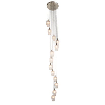 Ash Grove 13lt pendant bright nickel plate Pendant light Bright nickel plate & clear ribbed glass