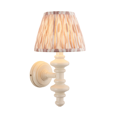 Orion Wall Wall light Satin almond white paint & neutral print fabric