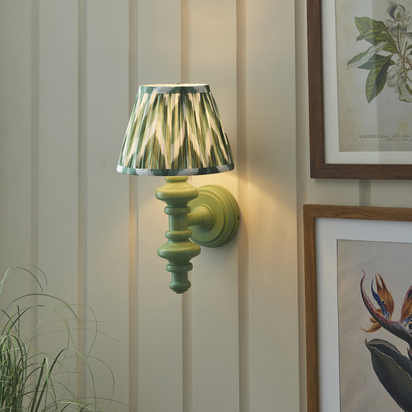 Pembroke Wall Wall light Satin Cotswold green paint & Cotswold green fabric