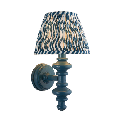 Padstow Wall Wall light Satin marlin blue paint & marlin blue fabric