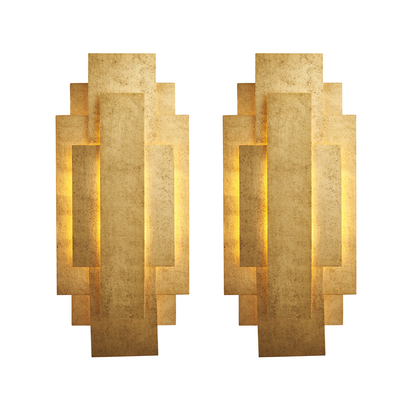 Ash Studio 2lt wall antique gold leaf Wall light Antique gold leaf