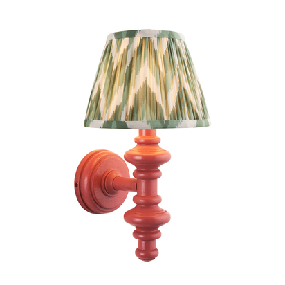 Pembroke Wall Wall light Satin pink clay paint & cotswold green fabric