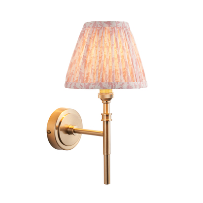 Sandford Wall Wall light Brushed aged brass plate & peachy keen fabric