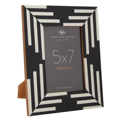 Donato 5in x 7in Black and White Stripe Photo Frame