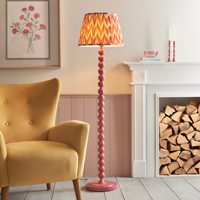 Beechbridge Floor Floor light Gloss pink clay paint & apricot orange fabric
