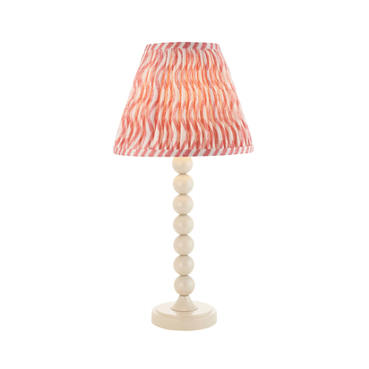 Beechham Table Table light Gloss almond white paint & coral pink fabric