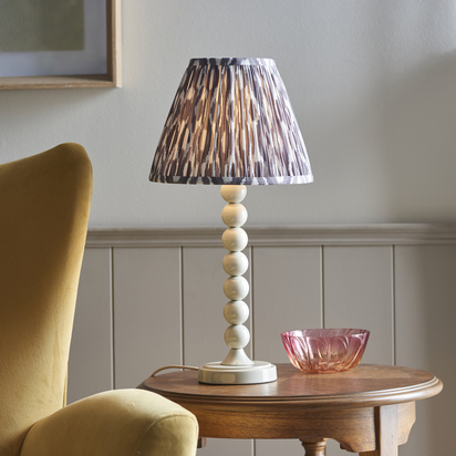 Avonheath Table Table light Gloss almond white paint & pearl grey fabric