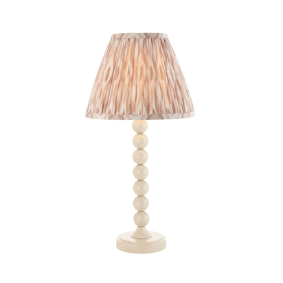 Avonheath Table Table light Gloss almond white paint & neutral print fabric