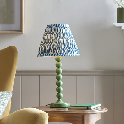 Beechham Table Table light Gloss cotswold green paint & marlin blue fabric