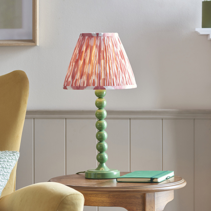 Avonheath Table Table light Gloss Cotswold green & coral pink fabric