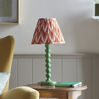 Beechfield Table Table light Gloss cotswold green paint & apricot orange fabric