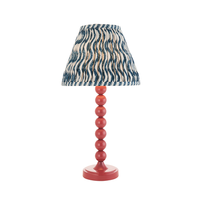 Beechham Table Table light Gloss pink clay paint & marlin blue fabric