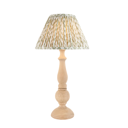 Avonworth Table Table light Natural wood & herb garden green fabric