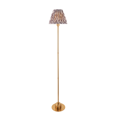 Holborn Floor Floor light Brushed aged brass plate & pearl grey fabric