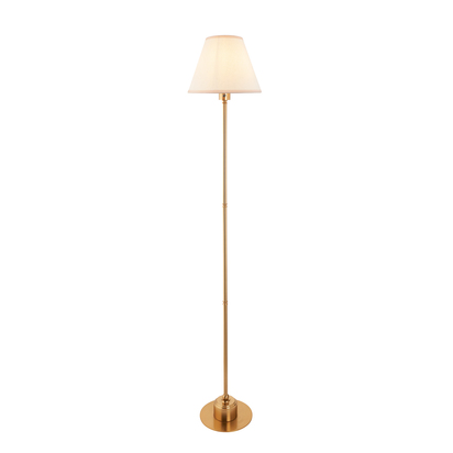Islington Floor Floor light Brushed aged brass plate & vintage white fabric