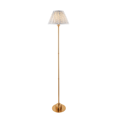 Kewbridge Floor Floor light Brushed aged brass plate & shell bay blue fabric