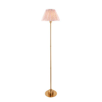 Kewbridge Floor Floor light Brushed aged brass plate & peachy keen fabric