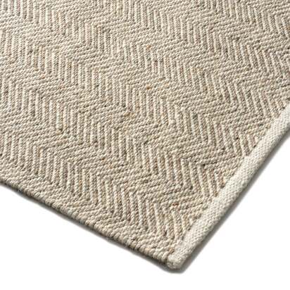 Home Accessories Milton Herringbone Rug Natural 160x230cm - The Cotswold Company