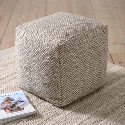 Milton Herringbone Pouffe - Natural - Home Accessories - The Cotswold Company