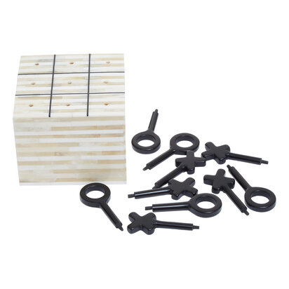 Churchill Games Cream and Black Bone Noughts & Crosses