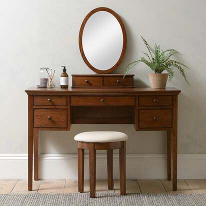 Winchcombe Dark Oak Dressing Table - The Cotswold Company