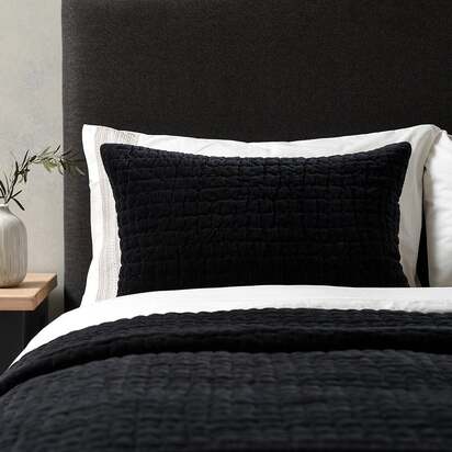 Cotton Velvet Driftline Weave Cushion Navy - Home Accessories - The Cotswold Company
