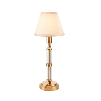 Brentfield Table Table light Brushed aged brass plate & vintage white fabric