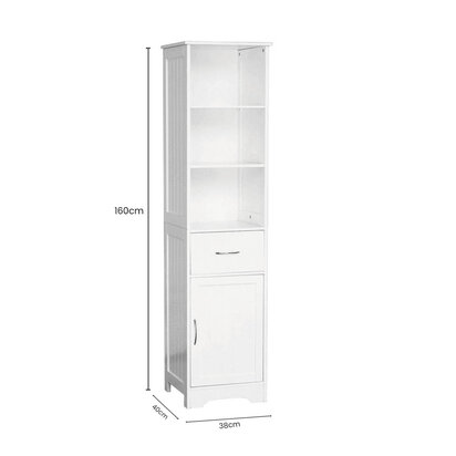 Portland White Wood Floorstanding Cabinet With Shelves