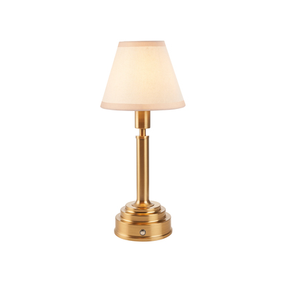Carton Table Table light Brushed aged brass plate & vintage white fabric
