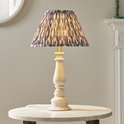Brentwick Table Table light Almond white & pearl grey fabric