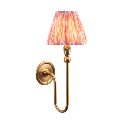 Brookcroft Wall Wall light Brushed aged brass plate & coral pink fabric