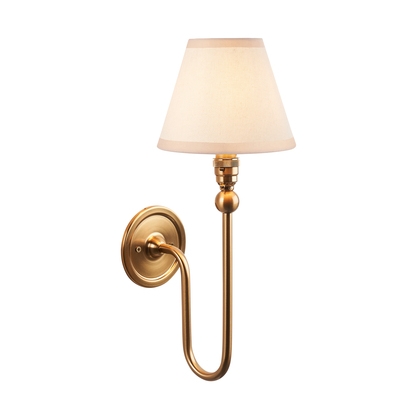 Brookgate Wall Wall light Brushed aged brass plate & vintage white fabric