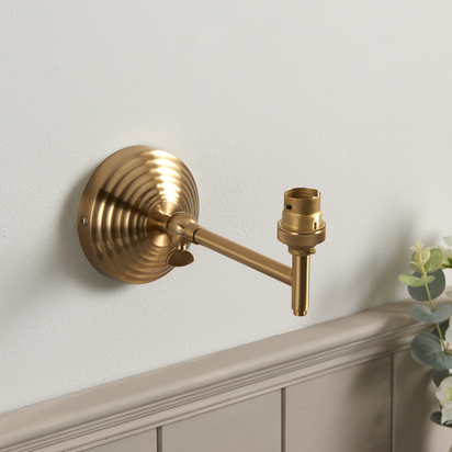 Briarbury Wall Fitting Wall light Brushed aged brass plate