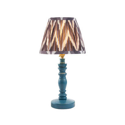 Finchley Table Table light Satin marlin blue paint & pearl grey fabric