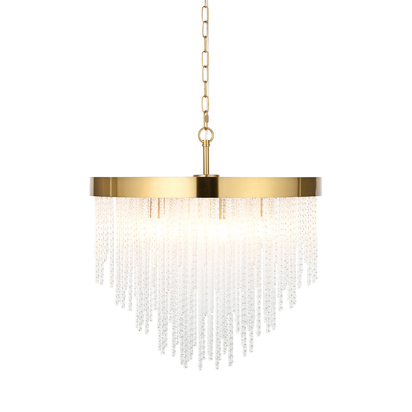 Beckett 5Lt Pendant Pendant light Brushed aged brass plate & clear glass