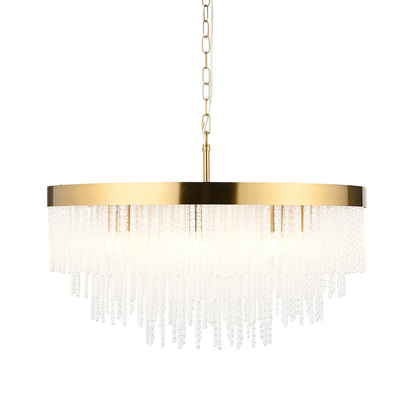Belgravia 9Lt Pendant Pendant light Brushed aged brass plate & clear glass