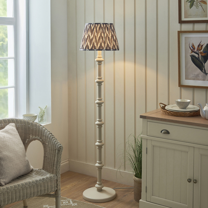 Pimlico Floor Floor light Satin almond white paint & pearl grey fabric
