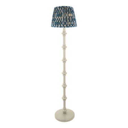 Oxford Floor Floor light Satin almond white paint & marlin blue fabric