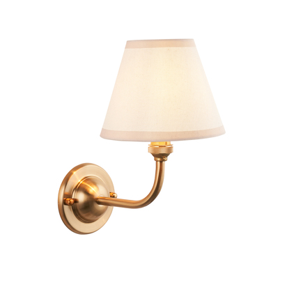 Abberleigh Wall Wall light Brushed aged brass plate & vintage white fabric