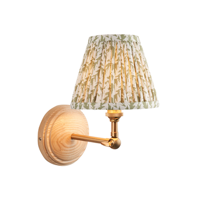 Chalbury Wall Wall light Ash wood & herb garden green fabric