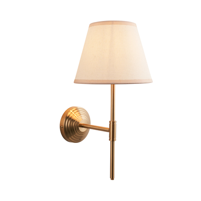 Briarbrook Wall Wall light Brushed aged brass plate & vintage white fabric