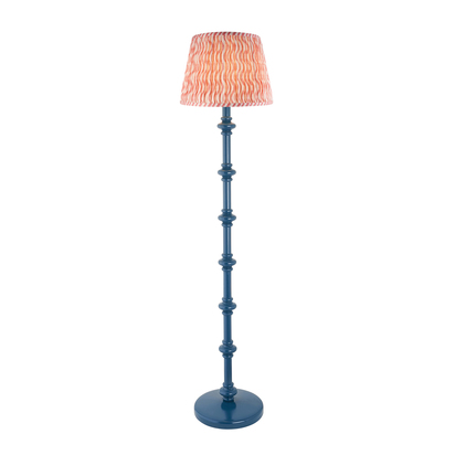 Pebworth Floor Floor light Satin marlin blue paint & coral pink fabric