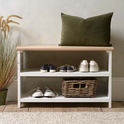 Cotswold Essentials Pure White Shoe Bench - The Cotswold Company